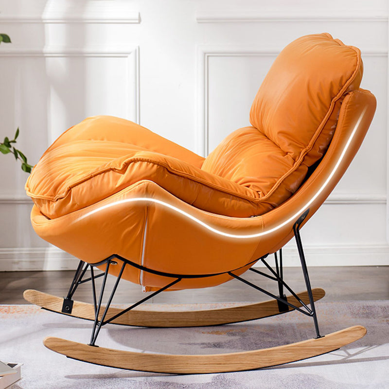 Modern Upholstered Rocker Chair Spindle Rocker Chair with Metal Frame Clearhalo 'Chairs & Seating' 'furn' 'furn_rocking_chairs' 'Furniture' 'Living Room Furniture' 'Rocking Chairs' 'rocking_chairs' 6508453