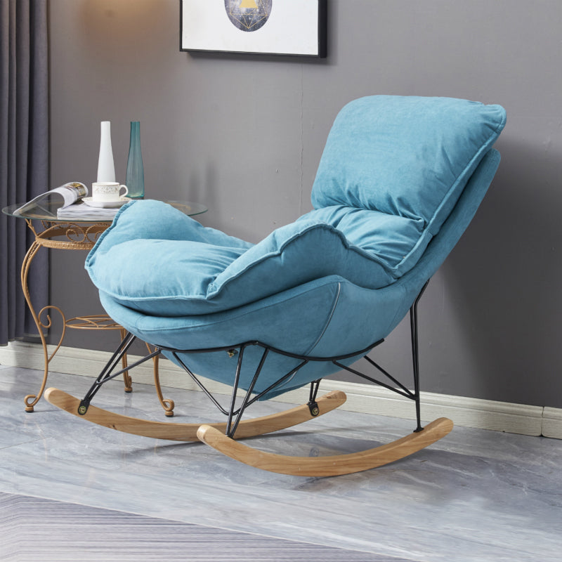 Modern Upholstered Rocker Chair Spindle Rocker Chair with Metal Frame Sky Blue Rocking Chair Clearhalo 'Chairs & Seating' 'furn' 'furn_rocking_chairs' 'Furniture' 'Living Room Furniture' 'Rocking Chairs' 'rocking_chairs' 6508457