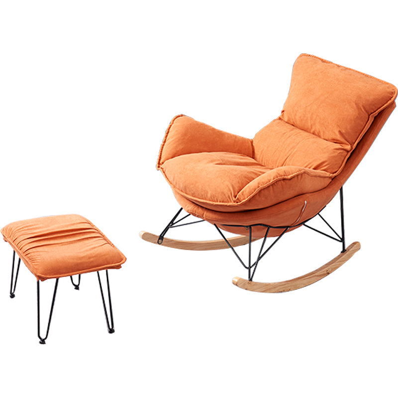 Modern Upholstered Rocker Chair Spindle Rocker Chair with Metal Frame Clearhalo 'Chairs & Seating' 'furn' 'furn_rocking_chairs' 'Furniture' 'Living Room Furniture' 'Rocking Chairs' 'rocking_chairs' 6508460