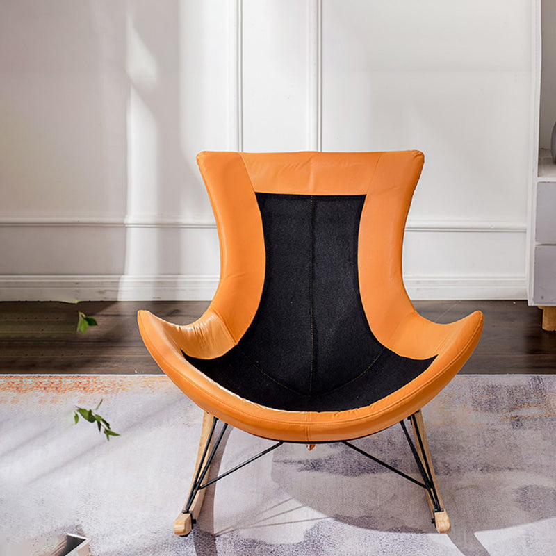 Modern Upholstered Rocker Chair Spindle Rocker Chair with Metal Frame Clearhalo 'Chairs & Seating' 'furn' 'furn_rocking_chairs' 'Furniture' 'Living Room Furniture' 'Rocking Chairs' 'rocking_chairs' 6508462