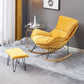 Modern Upholstered Rocker Chair Spindle Rocker Chair with Metal Frame Yellow Rocking Chair with Ottomans Clearhalo 'Chairs & Seating' 'furn' 'furn_rocking_chairs' 'Furniture' 'Living Room Furniture' 'Rocking Chairs' 'rocking_chairs' 6508463