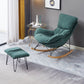 Modern Upholstered Rocker Chair Spindle Rocker Chair with Metal Frame Blackish Green Rocking Chair with Ottomans Clearhalo 'Chairs & Seating' 'furn' 'furn_rocking_chairs' 'Furniture' 'Living Room Furniture' 'Rocking Chairs' 'rocking_chairs' 6508467
