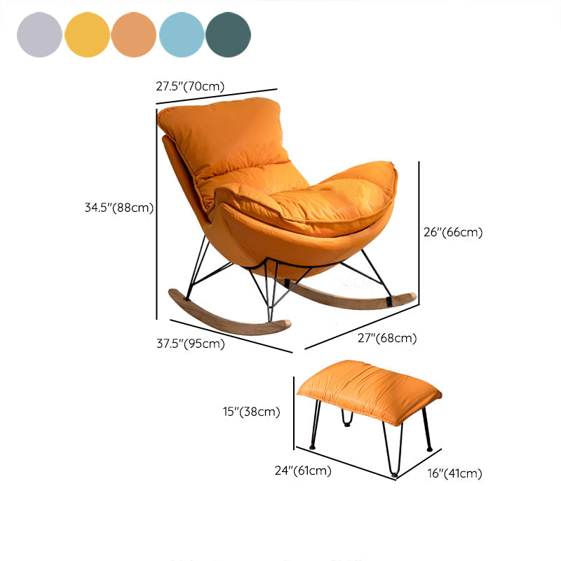 Modern Upholstered Rocker Chair Spindle Rocker Chair with Metal Frame Clearhalo 'Chairs & Seating' 'furn' 'furn_rocking_chairs' 'Furniture' 'Living Room Furniture' 'Rocking Chairs' 'rocking_chairs' 6508468