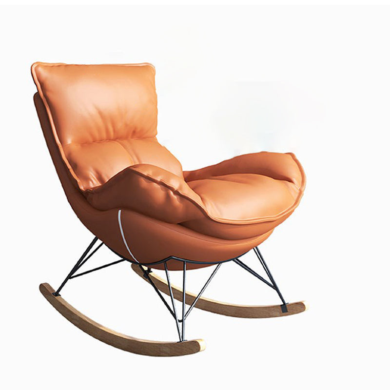 Moderna sedia da bilanciere imbottita sedia da bilanciere resistente alla cornice in metallo con ottomano