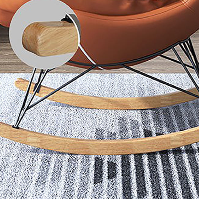 Moderna sedia da bilanciere imbottita sedia da bilanciere resistente alla cornice in metallo con ottomano