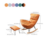 Moderna sedia da bilanciere imbottita sedia da bilanciere resistente alla cornice in metallo con ottomano