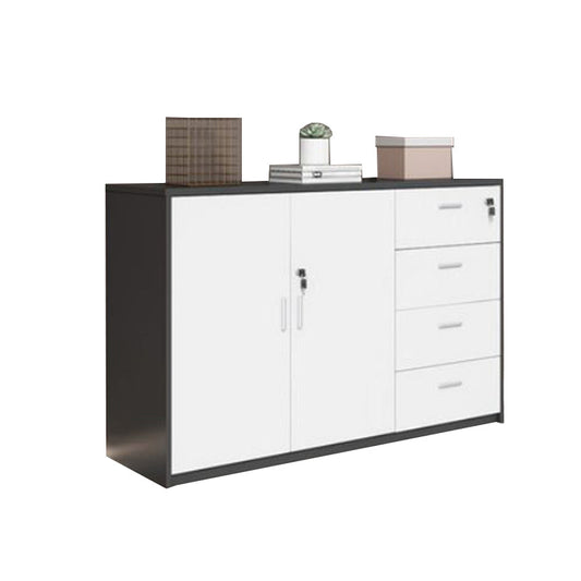 Cajones de bloqueo de gabinetes de madera tradicionales y archivos de almacenamiento