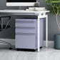 Contemporary File Cabinets Metal Frame File Pedestal with Key Lock for Office Grey 0.04" U-Shape Clearhalo 'Filing Cabinets' 'filling_cabinets' 'furn' 'furn_filling_cabinets' 'Furniture' 'Office Furniture' 6508630