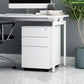 Contemporary File Cabinets Metal Frame File Pedestal with Key Lock for Office White 0.04" Side Pulls Clearhalo 'Filing Cabinets' 'filling_cabinets' 'furn' 'furn_filling_cabinets' 'Furniture' 'Office Furniture' 6508633