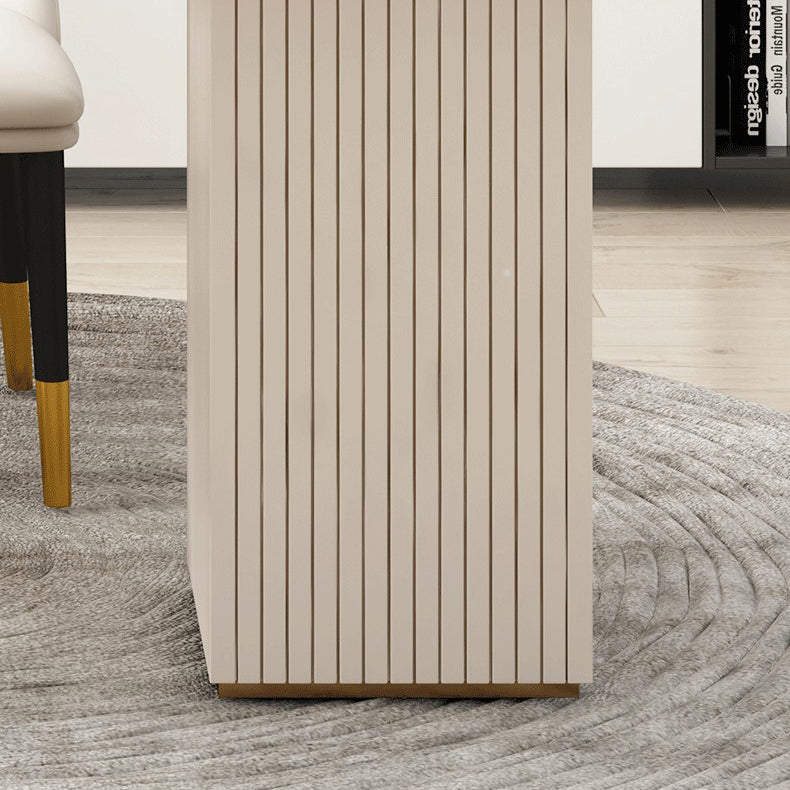 Glam 23.6" Wide Writing Desk Stone Office Desk in White with Drawers Clearhalo 'furn' 'furn_office_desk' 'Furniture' 'Office Desks' 'Office Furniture' 'office_desk' 6510484