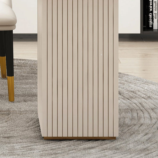 Glam 23.6" Wide Writing Desk Stone Office Desk in White with Drawers Clearhalo 'furn' 'furn_office_desk' 'Furniture' 'Office Desks' 'Office Furniture' 'office_desk' 6510484