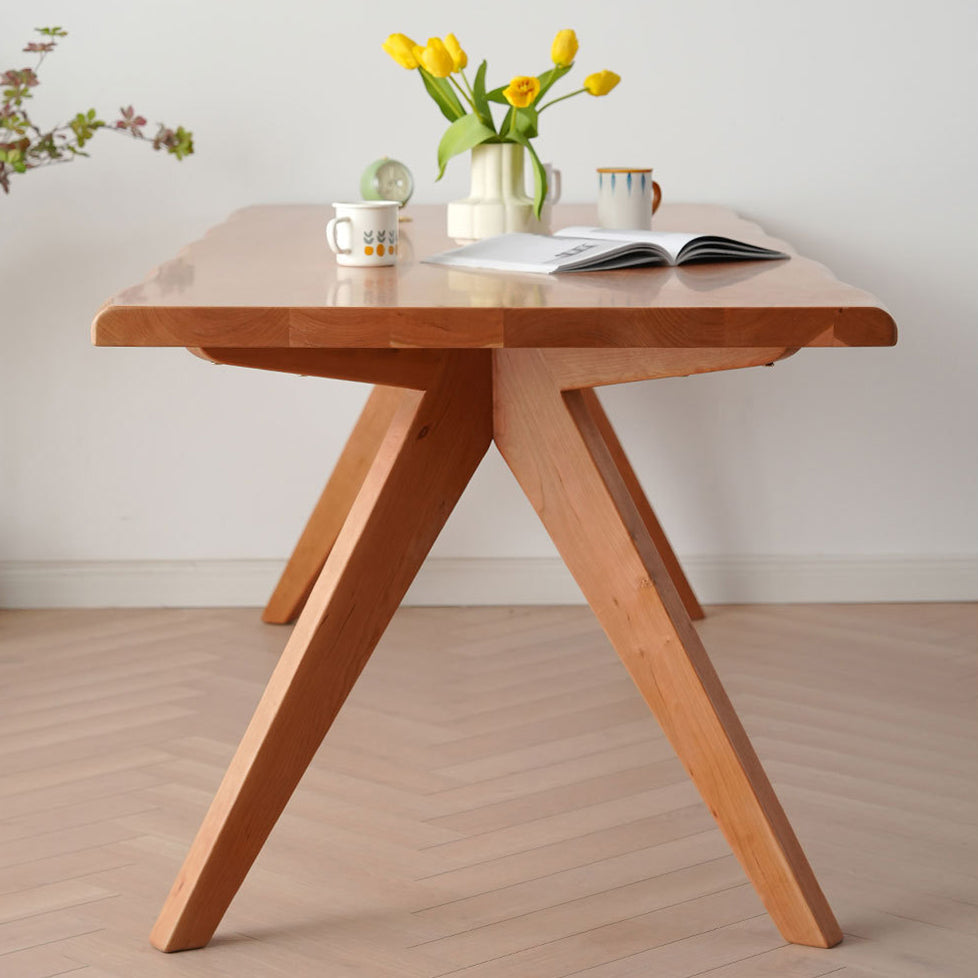 Tavolo da pranzo rettangolare con base marrone Tavolo moderno in pino per cucina