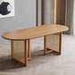 Moderne massief houten eettafel Rotan voetstuk eettafel voor eetkamer