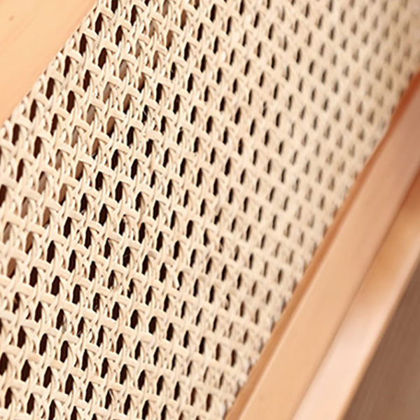 Moderne massief houten eettafel Rotan voetstuk eettafel voor eetkamer