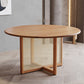 Moderne massief houten eettafel Rotan voetstuk eettafel voor eetkamer