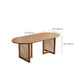 Moderne massief houten eettafel Rotan voetstuk eettafel voor eetkamer