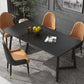 Industrial Rectangle Dining Table Matte Finish Dinette Table with Metal Sled Base