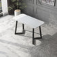 Industrial Rectangle Dining Table Matte Finish Dinette Table with Metal Sled Base