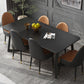 Industrial Rectangle Dining Table Matte Finish Dinette Table with Metal Sled Base