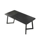 Industrial Rectangle Dining Table Matte Finish Dinette Table with Metal Sled Base