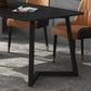 Industrial Rectangle Dining Table Matte Finish Dinette Table with Metal Sled Base