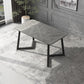Industrial Rectangle Dining Table Matte Finish Dinette Table with Metal Sled Base