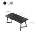 Industrial Rectangle Dining Table Matte Finish Dinette Table with Metal Sled Base