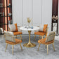 Round Dining Table with Metal Pedestal Modern Table for Home