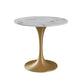 Round Dining Table with Metal Pedestal Modern Table for Home