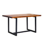Indoor Rectangle Table with Metal Base Industrial Brown Wood Top Dining Table Clearhalo 'Dining Tables & Seating' 'Dining Tables' 'dining_table' 'furn' 'furn_dining_table' 'Furniture' 'Kitchen & Dining Furniture' 6512592