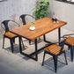 Indoor Rectangle Table with Metal Base Industrial Brown Wood Top Dining Table Clearhalo 'Dining Tables & Seating' 'Dining Tables' 'dining_table' 'furn' 'furn_dining_table' 'Furniture' 'Kitchen & Dining Furniture' 6512595