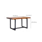 Indoor Rectangle Table with Metal Base Industrial Brown Wood Top Dining Table Clearhalo 'Dining Tables & Seating' 'Dining Tables' 'dining_table' 'furn' 'furn_dining_table' 'Furniture' 'Kitchen & Dining Furniture' 6512598
