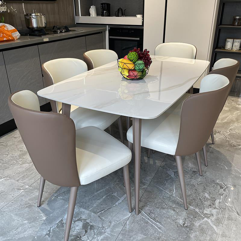 Traditional Luxury Rectangle Dining Table Stone Top Table for Home 70.9"L x 35.4"W x 29.5"H Without Chairs Clearhalo 'Dining Tables & Seating' 'Dining Tables' 'dining_table' 'furn' 'furn_dining_table' 'Furniture' 'Kitchen & Dining Furniture' 6512603