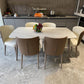 Traditional Luxury Rectangle Dining Table Stone Top Table for Home 63"L x 35.4"W x 29.5"H Without Chairs Clearhalo 'Dining Tables & Seating' 'Dining Tables' 'dining_table' 'furn' 'furn_dining_table' 'Furniture' 'Kitchen & Dining Furniture' 6512605