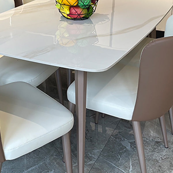 Traditional Luxury Rectangle Dining Table Stone Top Table for Home Clearhalo 'Dining Tables & Seating' 'Dining Tables' 'dining_table' 'furn' 'furn_dining_table' 'Furniture' 'Kitchen & Dining Furniture' 6512609
