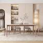 Mid-Century Dining Table for Home White Stone Table with Wooden Legs Clearhalo 'Dining Tables & Seating' 'Dining Tables' 'dining_table' 'furn' 'furn_dining_table' 'Furniture' 'Kitchen & Dining Furniture' 6512621