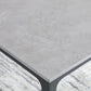 Mesa de comedor con tapa de piedra gris y patas de metal Mesa de comedor rectangular industrial