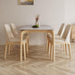 Mid-Century Dining Table with Ash Wood Frame White Stone Top Table for Home 55.1"L x 31.5"W x 29.5"H Without Chairs Clearhalo 'Dining Tables & Seating' 'Dining Tables' 'dining_table' 'furn' 'furn_dining_table' 'Furniture' 'Kitchen & Dining Furniture' 6512652
