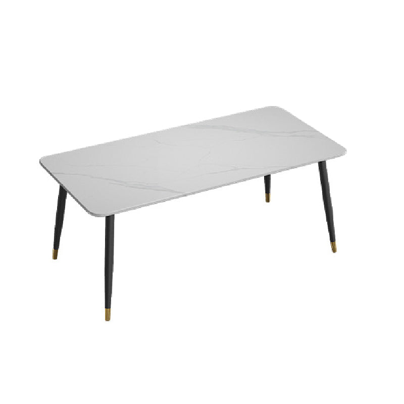 Table de salle à manger rectangulaire moderne, finition mate, table de dinette en pierre