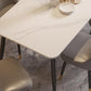 Table de salle à manger rectangulaire moderne, finition mate, table de dinette en pierre