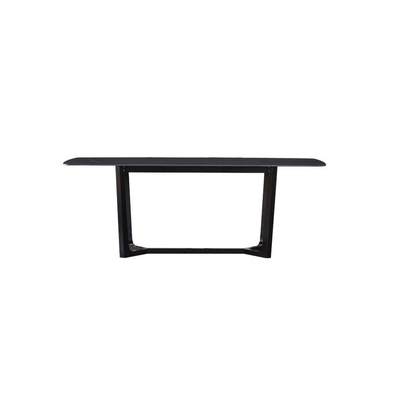 Table de salle à manger contemporaine avec base à tréteaux Table de salle à manger rectangulaire pour salle à manger