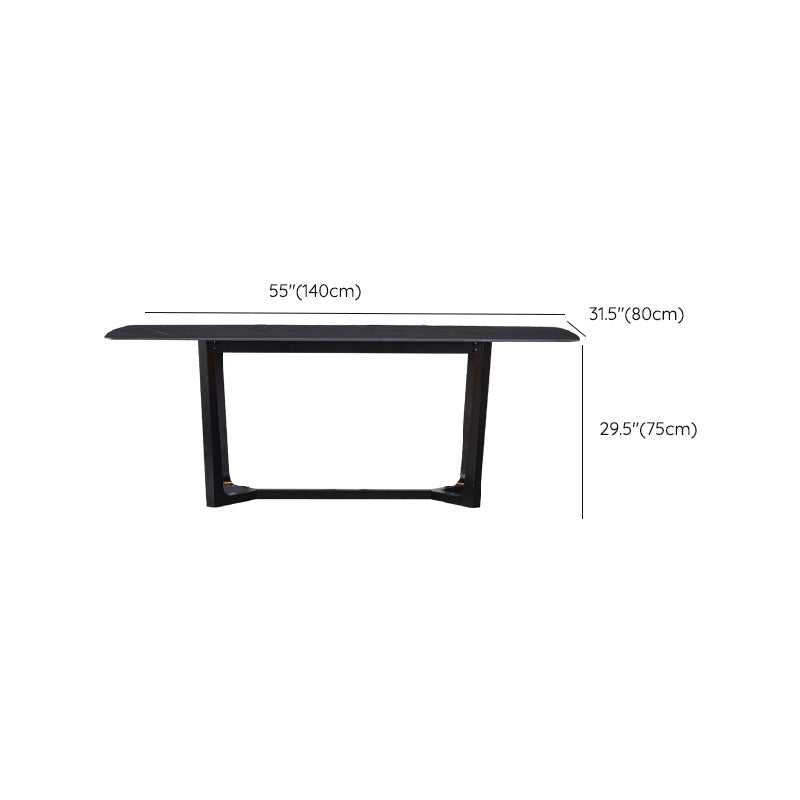 Table de salle à manger contemporaine avec base à tréteaux Table de salle à manger rectangulaire pour salle à manger