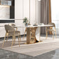 Glam Rectangle Table Sintered Stone Table with Metal Legs for Home