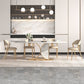 Glam Rectangle Table Sintered Stone Table with Metal Legs for Home