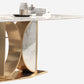 Glam Rectangle Table Sintered Stone Table with Metal Legs for Home