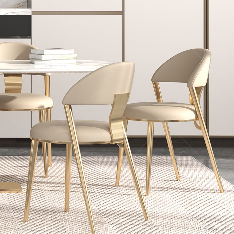 Glam Rectangle Table Sintered Stone Table with Metal Legs for Home