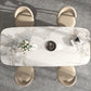 Glam Rectangle Table Sintered Stone Table with Metal Legs for Home