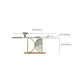 Glam Rectangle Table Sintered Stone Table with Metal Legs for Home