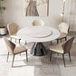 Modern Round Dining Table Stone Dining Table with Metal Pedestal 51.2"L x 51.2"W x 29.5"H Without Chairs Clearhalo 'Dining Tables & Seating' 'Dining Tables' 'dining_table' 'furn' 'furn_dining_table' 'Furniture' 'Kitchen & Dining Furniture' 6512758