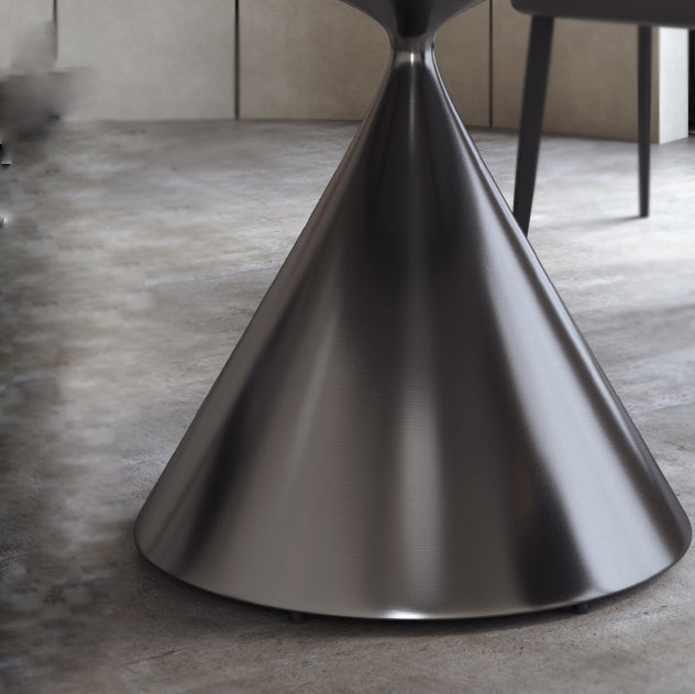 Modern Round Dining Table Stone Dining Table with Metal Pedestal Clearhalo 'Dining Tables & Seating' 'Dining Tables' 'dining_table' 'furn' 'furn_dining_table' 'Furniture' 'Kitchen & Dining Furniture' 6512764